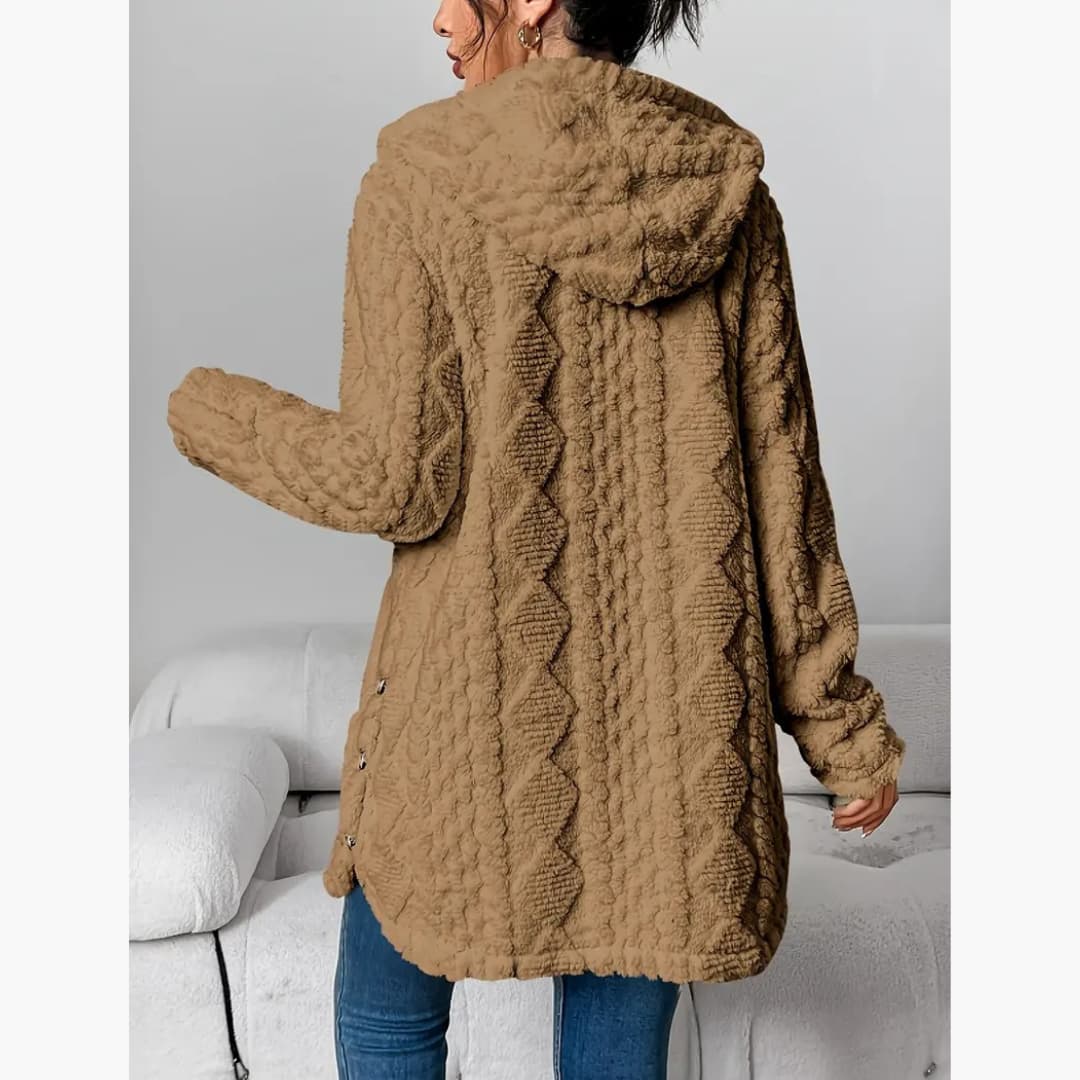 Edith - Mysig teddytröja med huva för dam