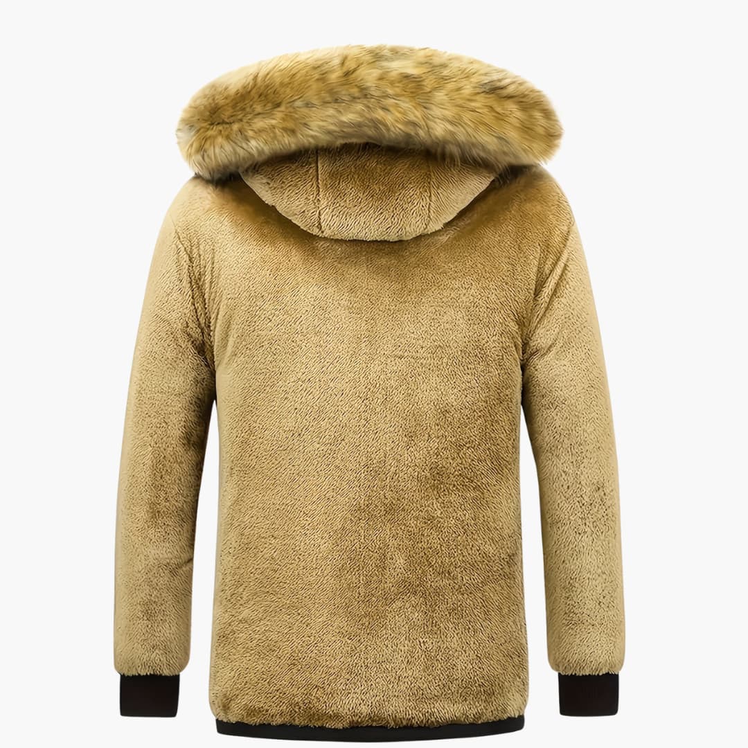 Colin - Varm huvtröja med blixtlås i fleece för män