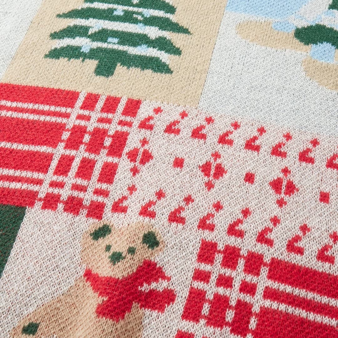 Julebjörn Mönster Stickad Tröja Mysig och Rolig