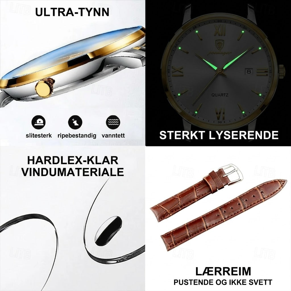 Luksuriöst Armbåndsur för Män - Elegant Kvartsklokke