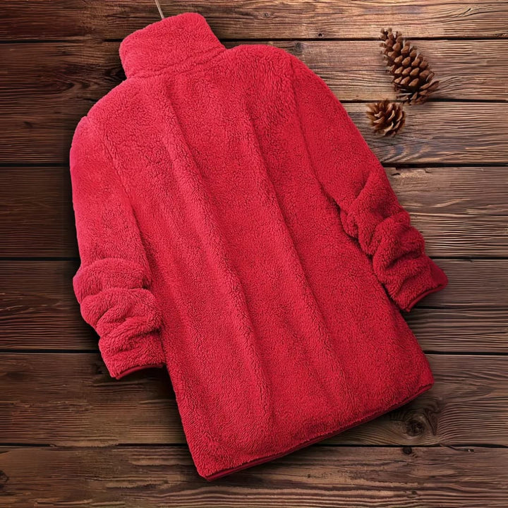Kvinnens Teddy Zip-Up Tröja Avslappnad Långärmad Vinterjacka