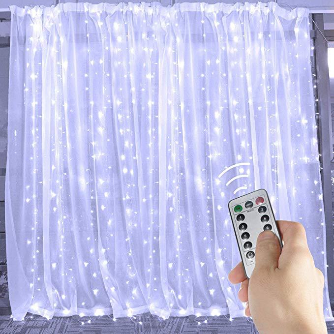 LED-ljusgardin med USB och fjärrkontroll, åtta lägen