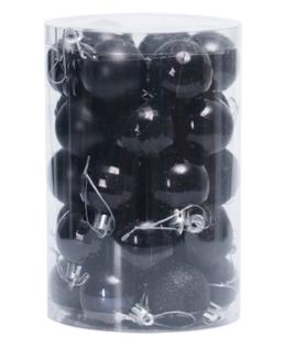 Julgranskulor i plast, set om 34 med många färger