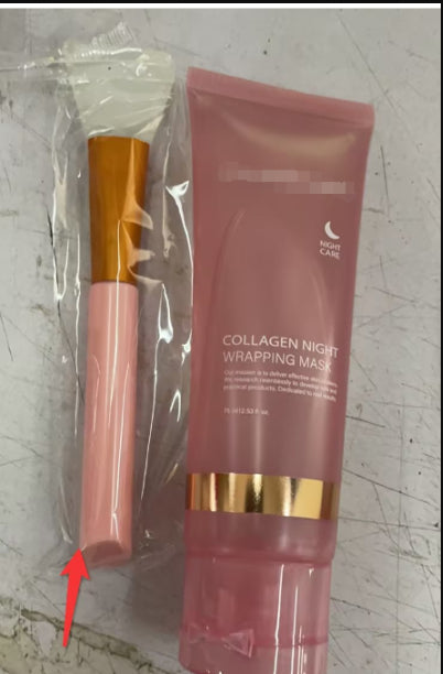 Tub med kollagen nattmask och applikatorpensel
