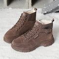 Bekväma Vinter Snöstövler med Snöring Fleece Foring för Kvinnor