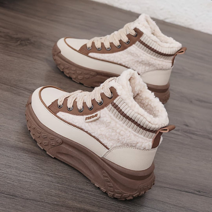 Damens Vinterstövlar med Tykk Sål Värme Höga Sneakers