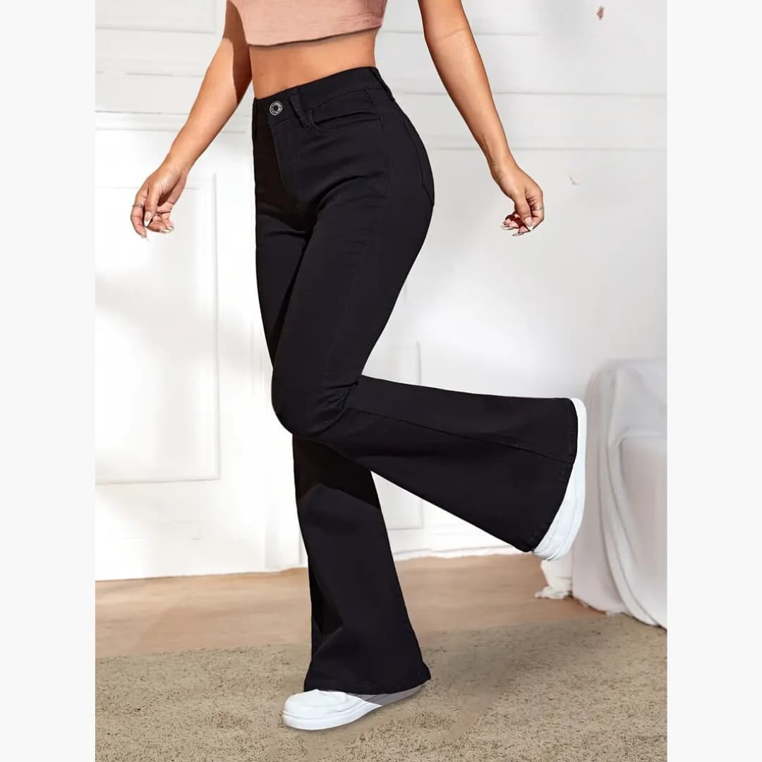 Greta - Varm fleecefôret Flare-jeans till dam