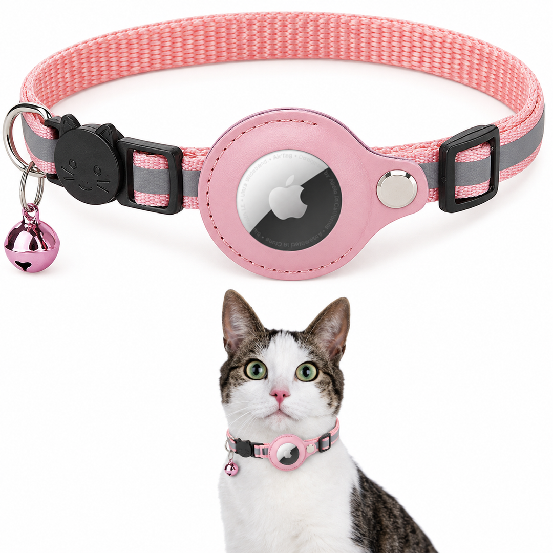 Katt Halsbånd med GPS Sporing och Refleks, Justerbart