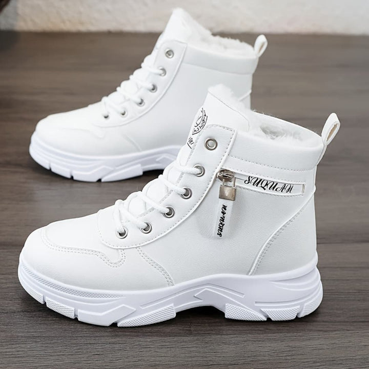 Dam Fashion Vinter Snöboots Britisk Stil Tykk Sula