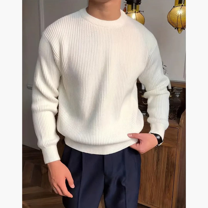 Casual Crew Neck Stickad tröja för män