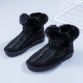 Dam Snöboots med Rhinestone Dekor Halkefrie Flate Ankelsko