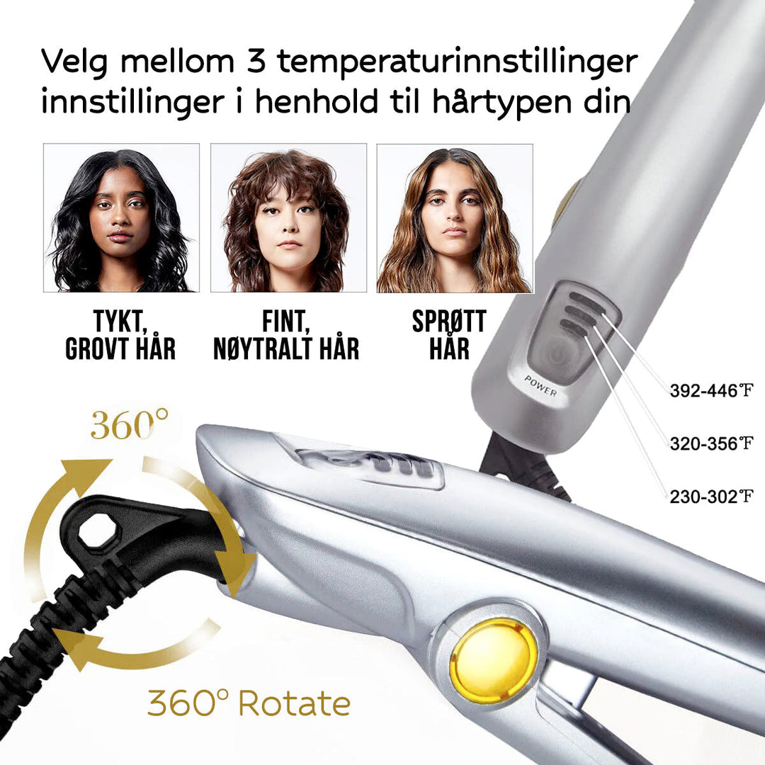 2-i-1 Hårstylingverktöy för Salongkvalitet Hemma