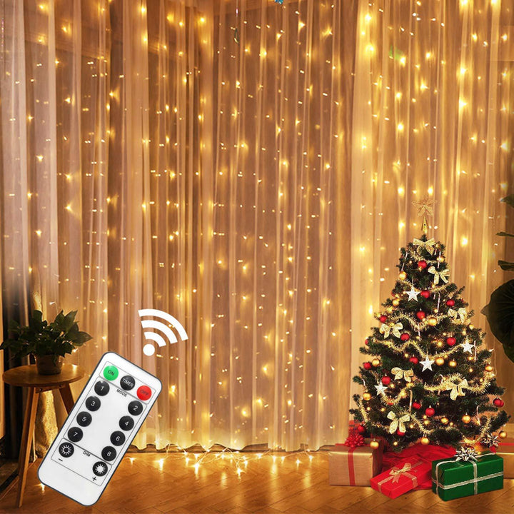 LED-ljusgardin med USB och fjärrkontroll, åtta lägen