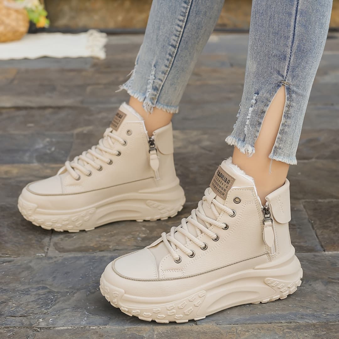 Kvinnornas Höga Vinter Sneakers Värme Komfort Stil