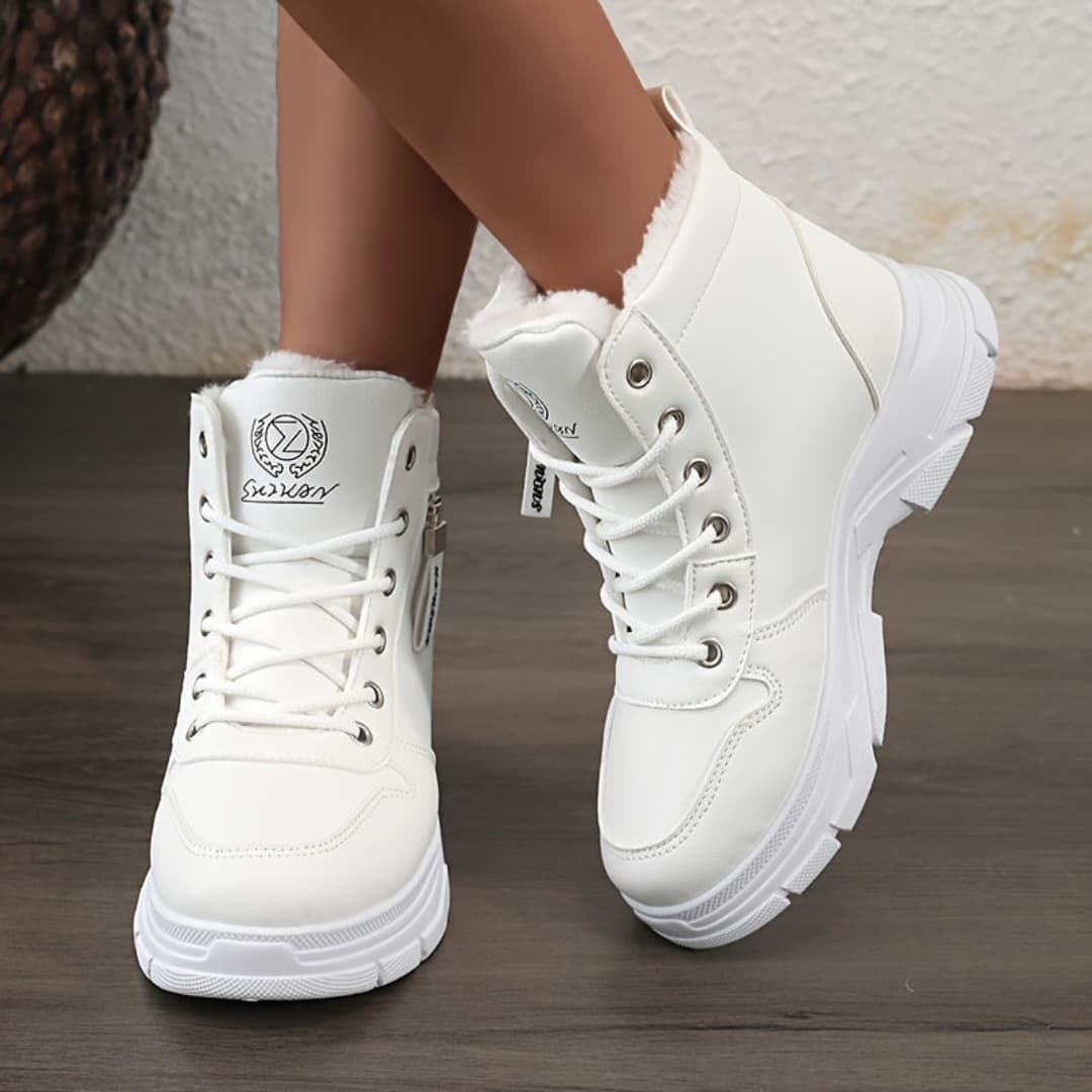 Dam Fashion Vinter Snöboots Britisk Stil Tykk Sula