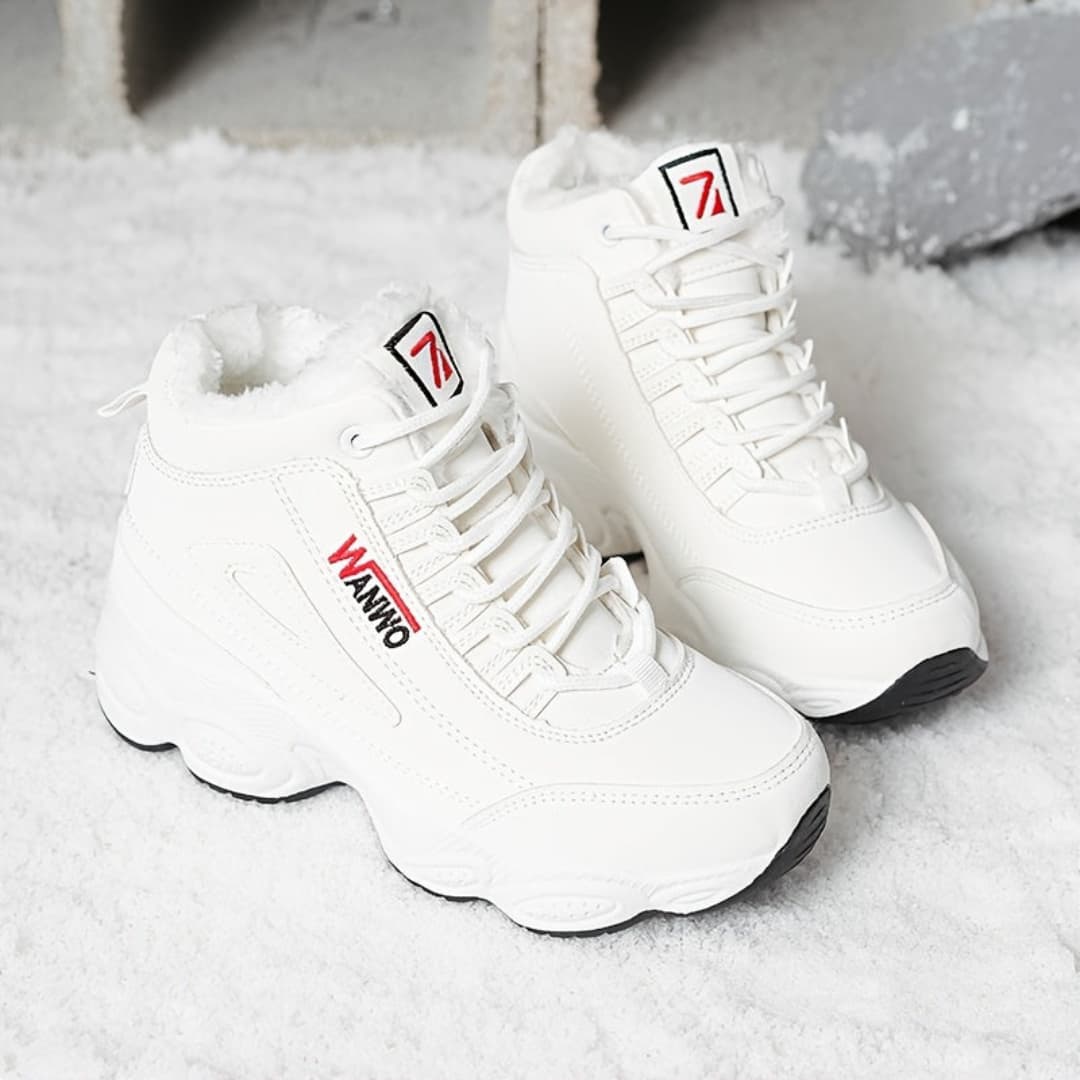 Dam Höga Vinter Sneakers Fôret med Fleece Antiskli