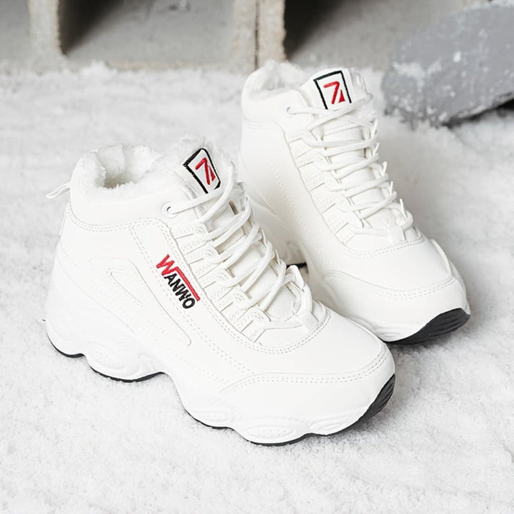Dam Höga Vinter Sneakers Fôret med Fleece Antiskli