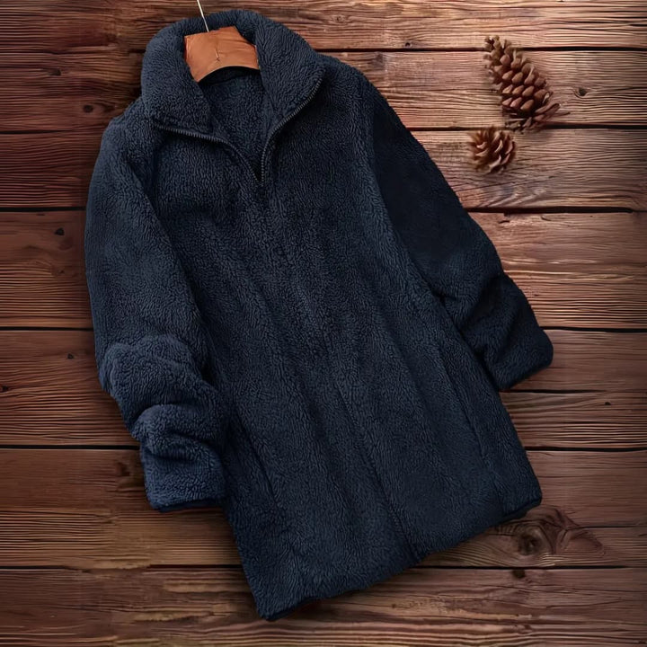 Kvinnens Teddy Zip-Up Tröja Avslappnad Långärmad Vinterjacka