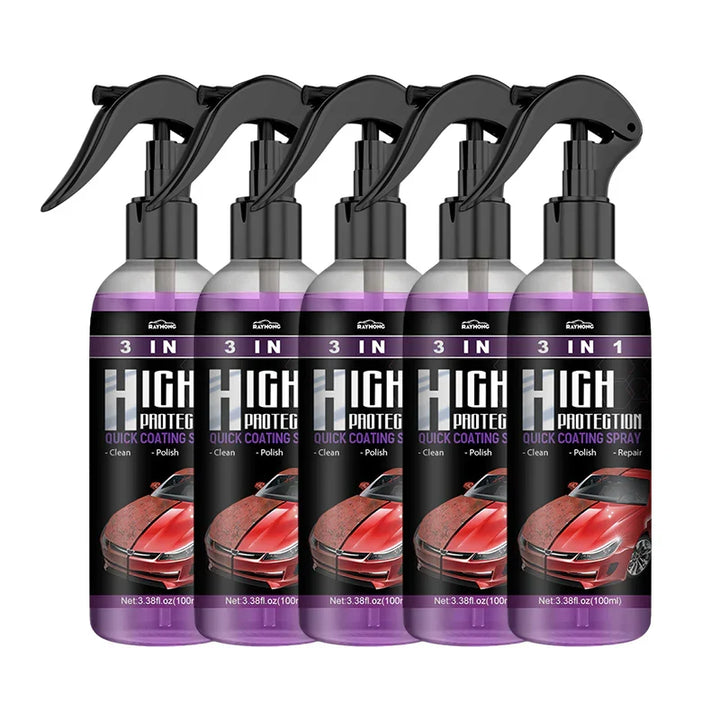 3 i 1 Bilpleiespray - Hurtig, Effektiv, Högbeskyttelse