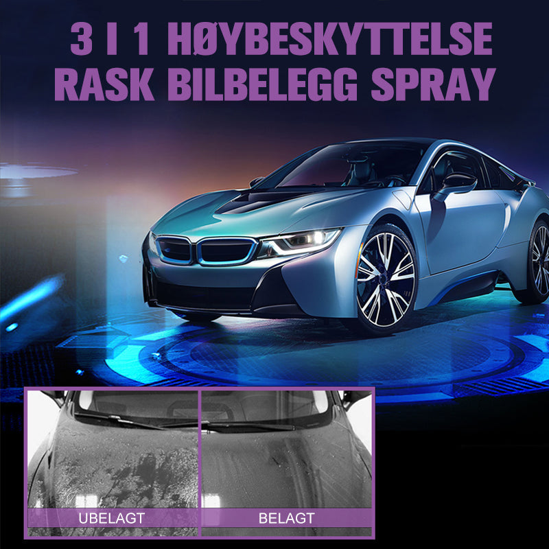 3 i 1 Bilpleiespray - Hurtig, Effektiv, Högbeskyttelse