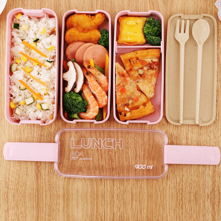 3-Lags Bento Matboks för Hem, Skole och Jobb