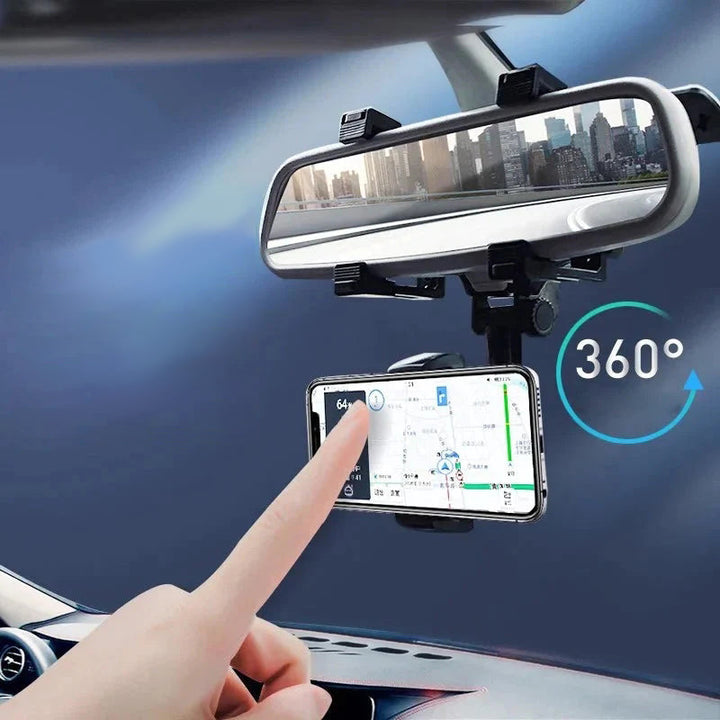 360° Roterbart Bilbakspeiltelefonholder - Multifunktionell