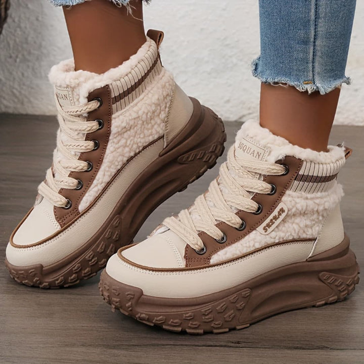 Damens Vinterstövlar med Tykk Sål Värme Höga Sneakers