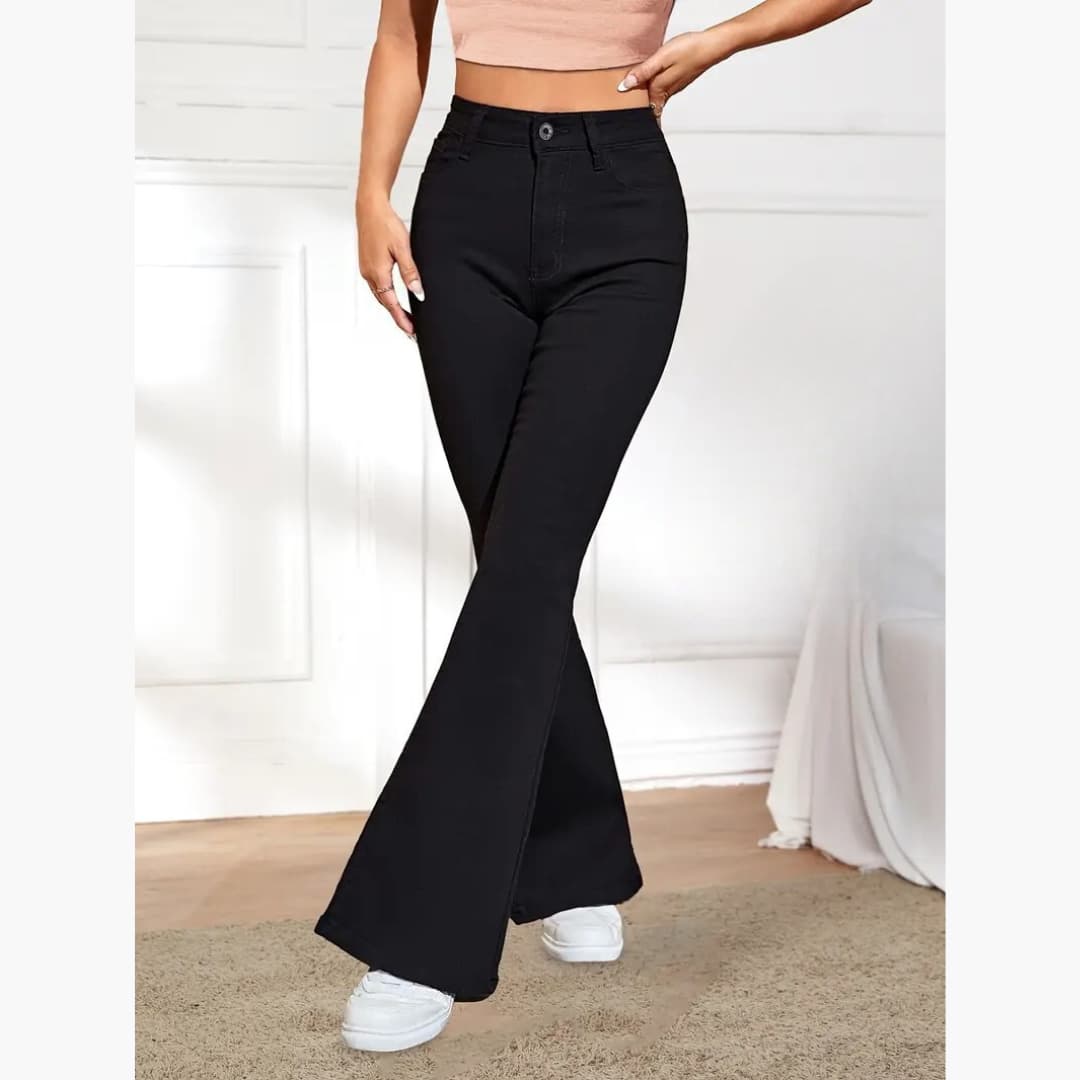 Greta - Varm fleecefôret Flare-jeans till dam