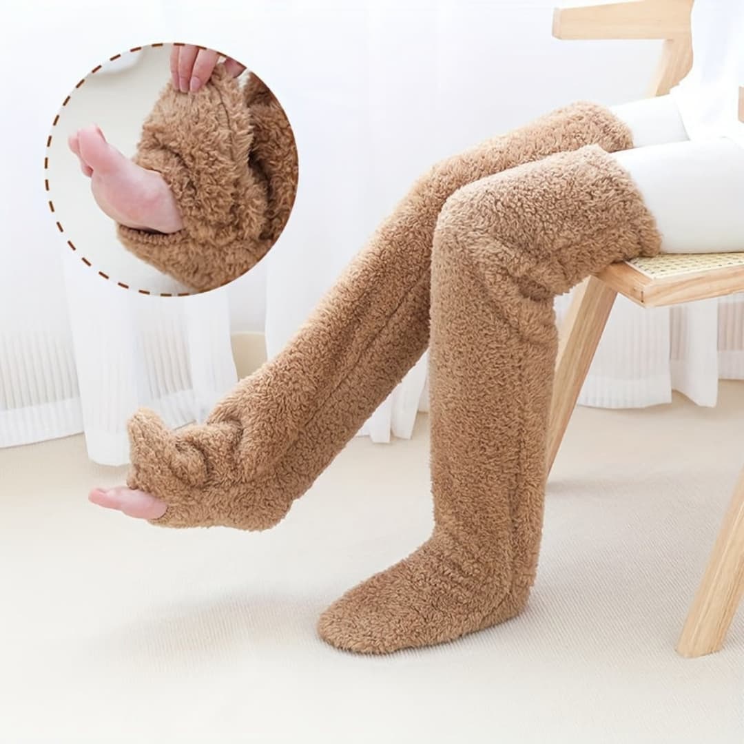 Värme Fuzzy Sokker Över Kneet för Kvinnor