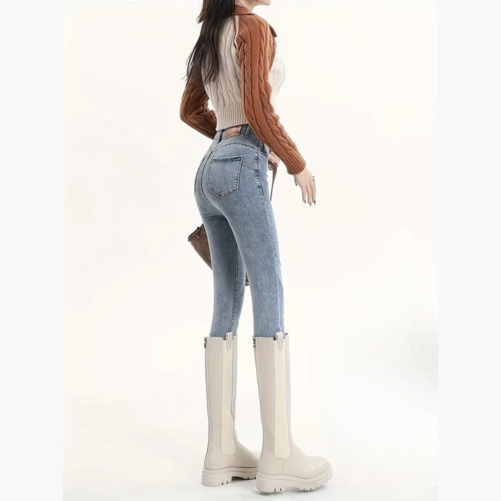 Harriet - Snygga vinterjeans i denim till dam