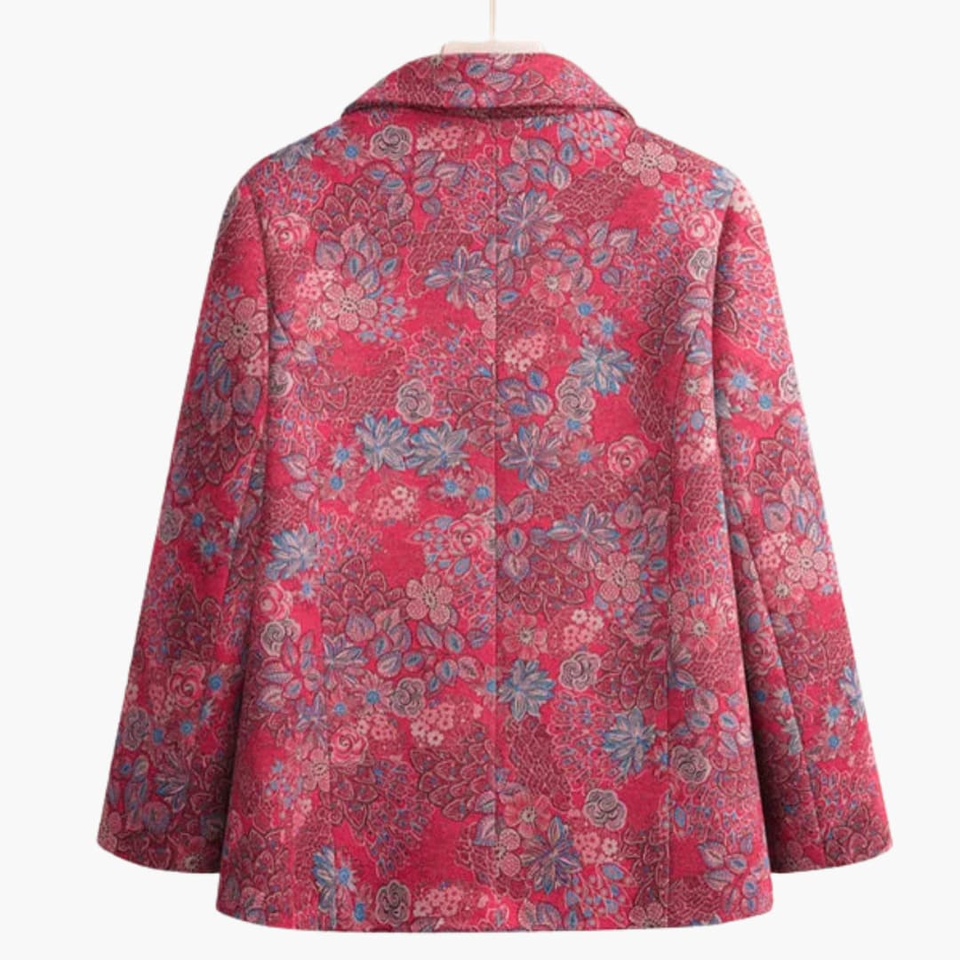 Alicia - Vintage blomstret frakk till dam