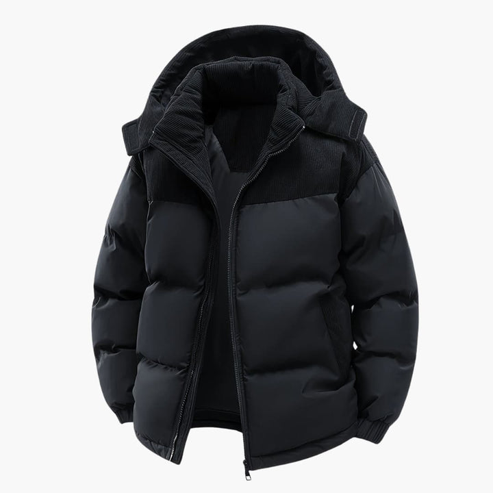 Herr Casual Huvjacka med Puffer och Färgblokkdesign