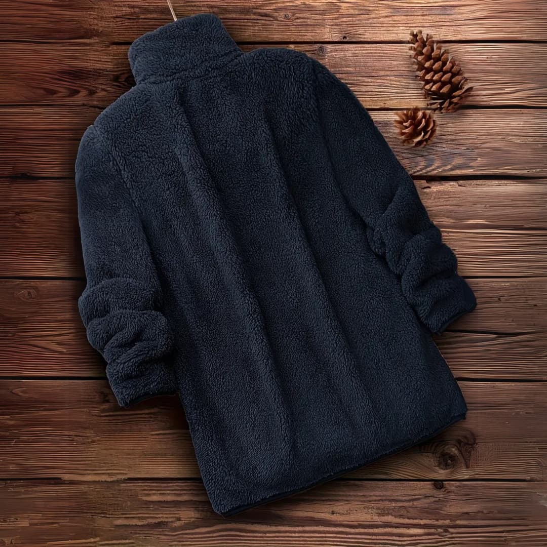 Kvinnens Teddy Zip-Up Tröja Avslappnad Långärmad Vinterjacka