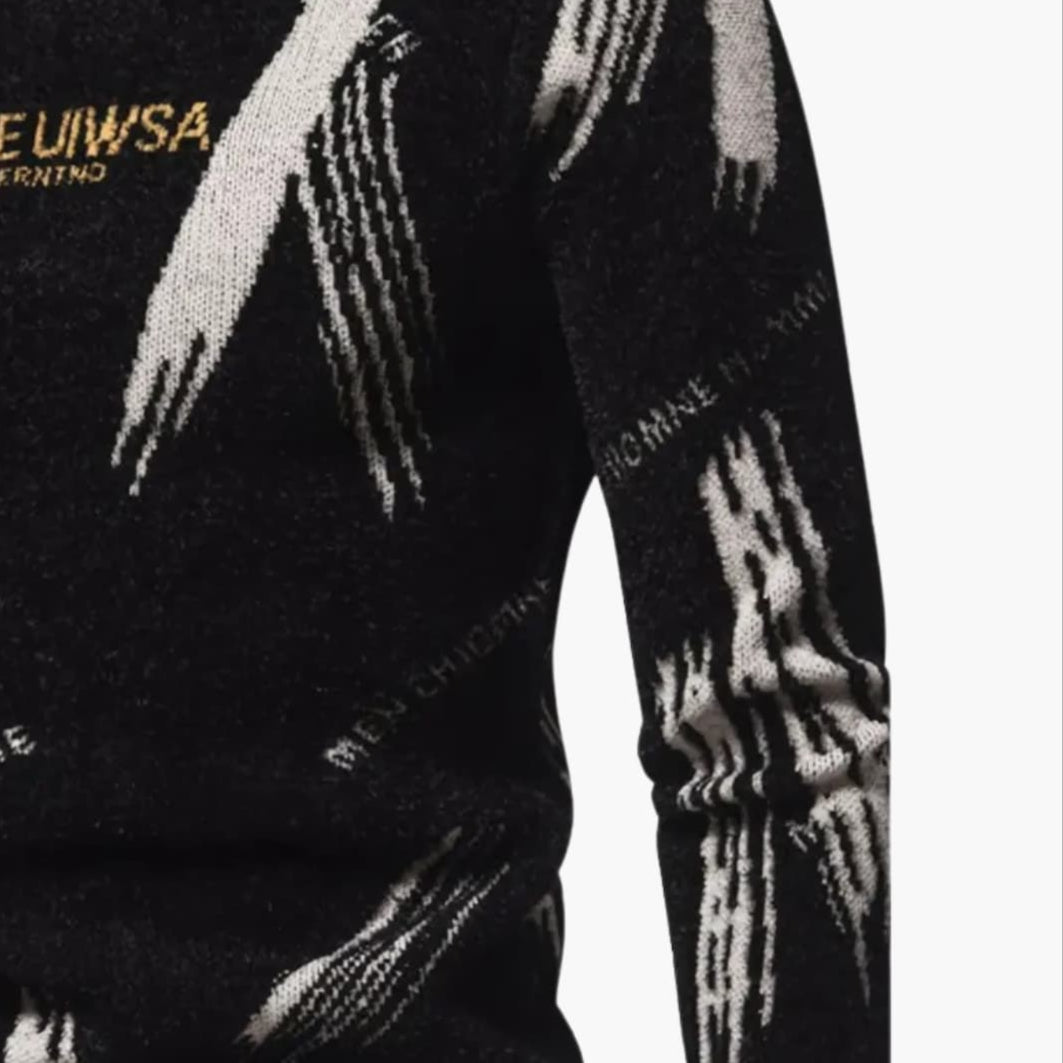 Fabian - Fasjonabel Jacquard-tröja med hög hals till män
