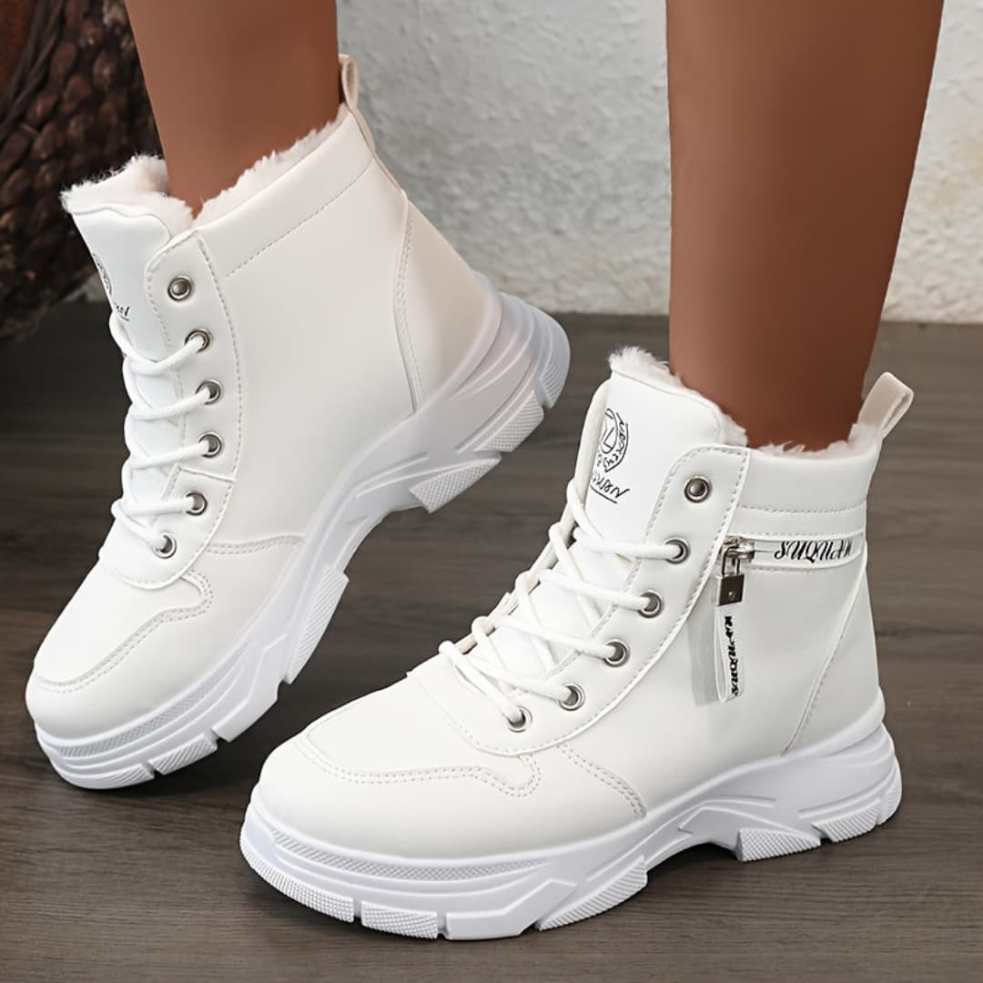 Dam Fashion Vinter Snöboots Britisk Stil Tykk Sula