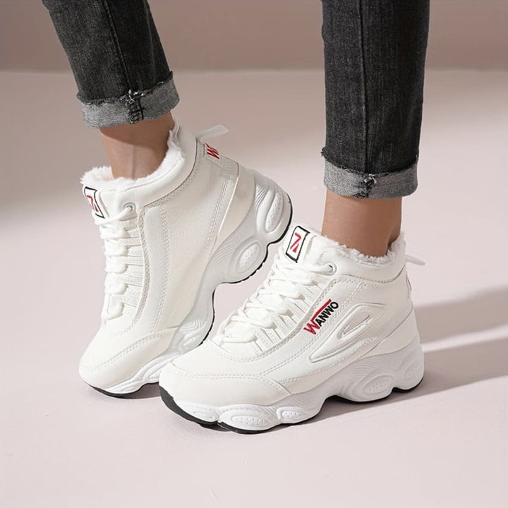 Dam Höga Vinter Sneakers Fôret med Fleece Antiskli