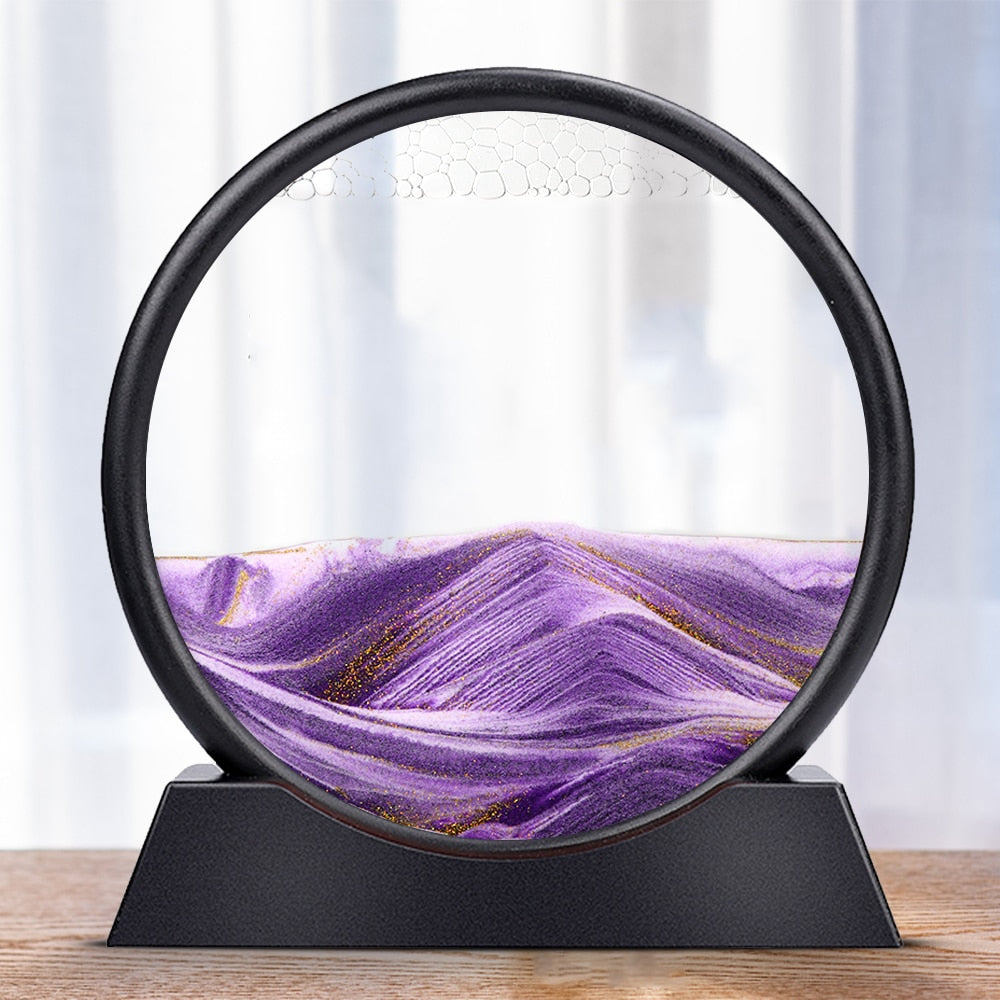 3D Bevegelig Sandkunst Timeglass för Lugnande Atmosfär