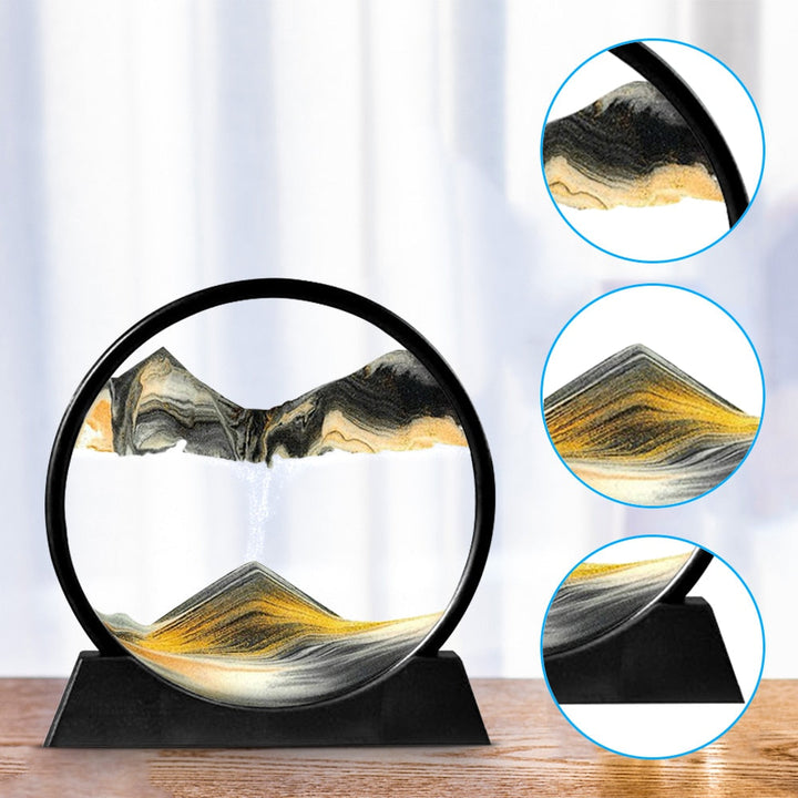 3D Bevegelig Sandkunst Timeglass för Lugnande Atmosfär