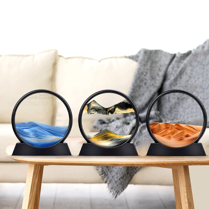 3D Bevegelig Sandkunst Timeglass för Lugnande Atmosfär
