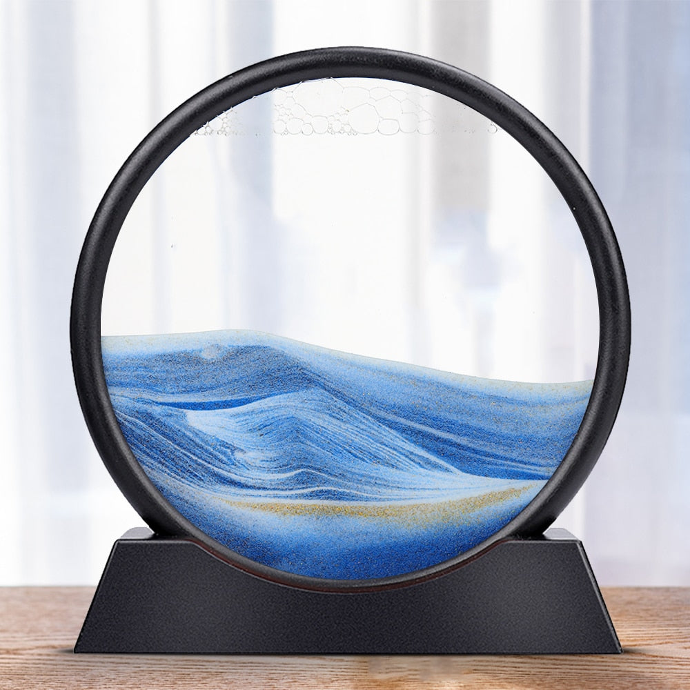 3D Bevegelig Sandkunst Timeglass för Lugnande Atmosfär