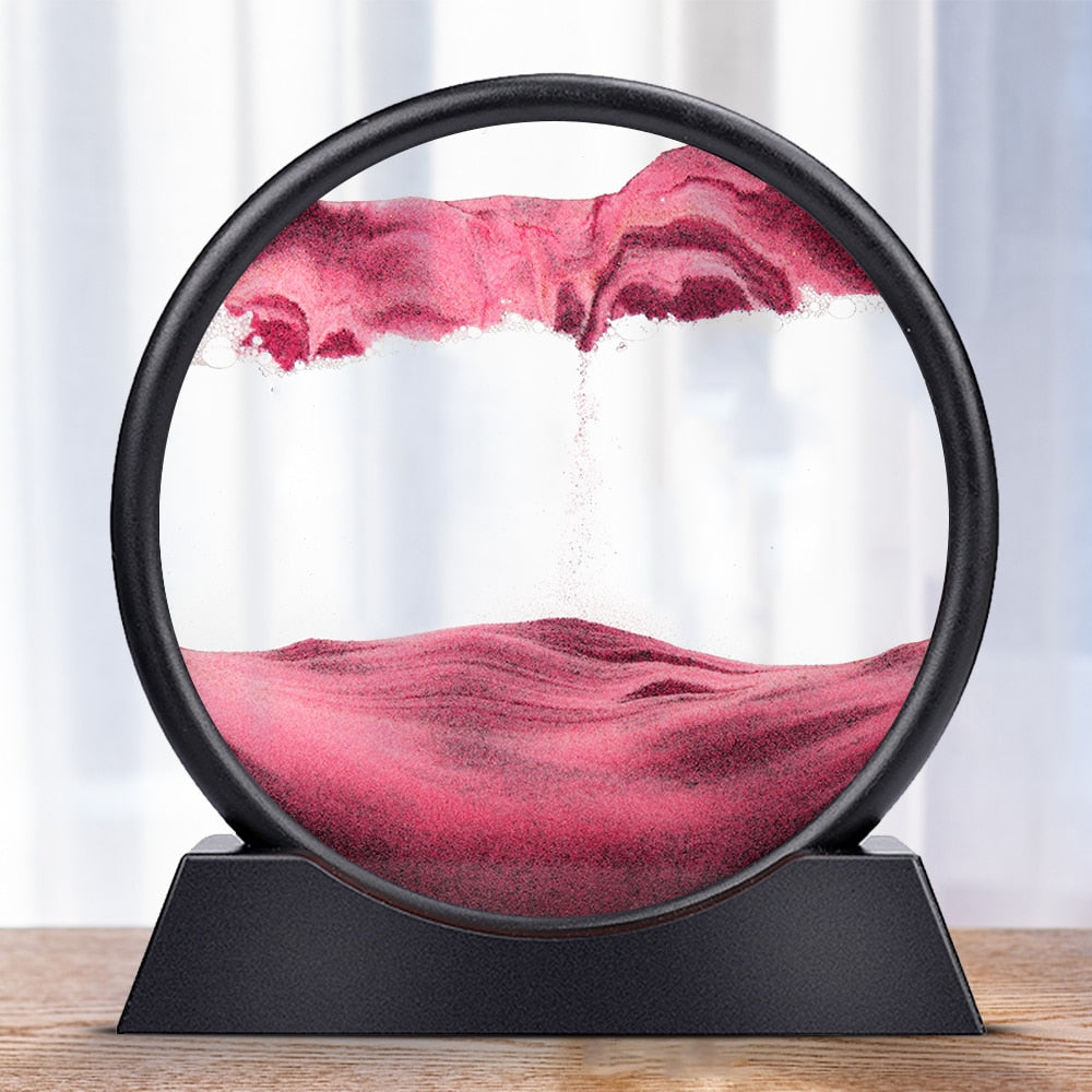 3D Bevegelig Sandkunst Timeglass för Lugnande Atmosfär
