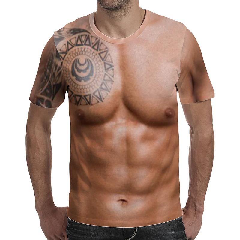 3D T-skjorta | Muskel- och Tatoveringsdesign