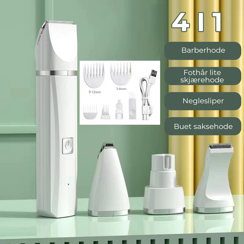 4-i-1 Kjäledyrhårklipper - Stillegående &amp; Effektiv