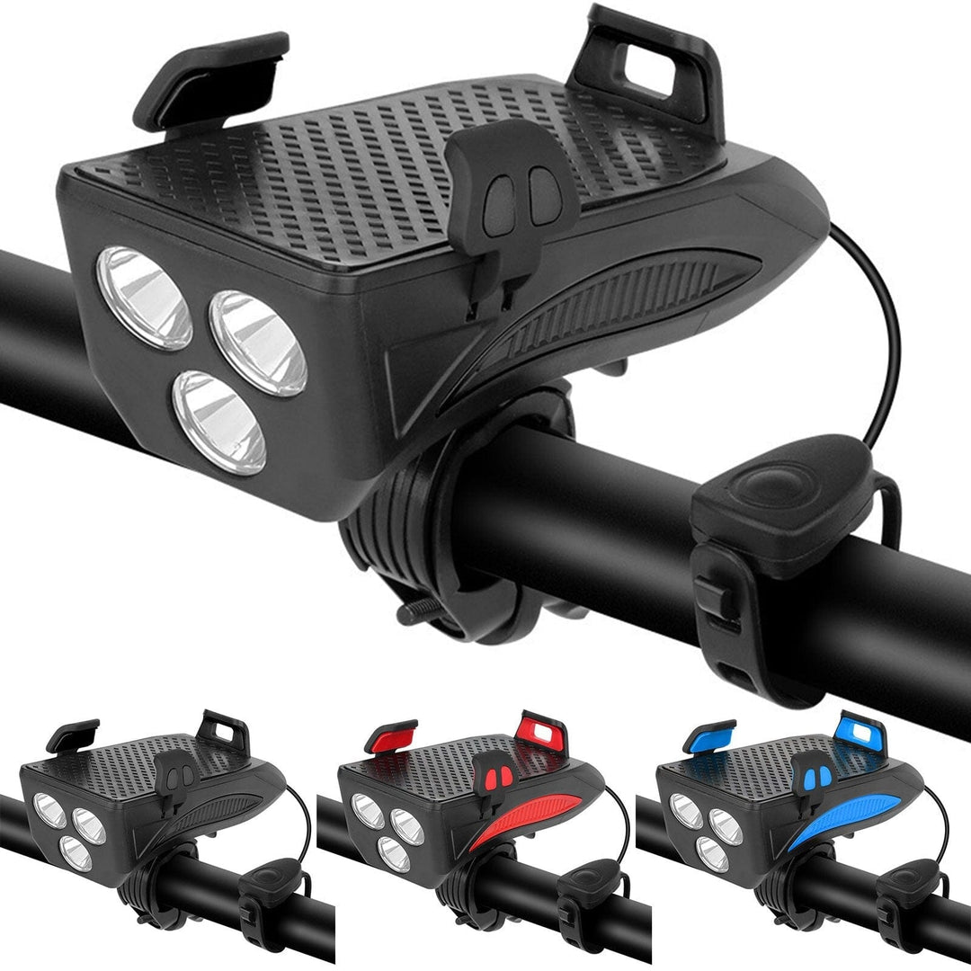 Unisex 4-i-1 Sykkeltilbehör med LED-ljus, Telefonholder, Powerbank