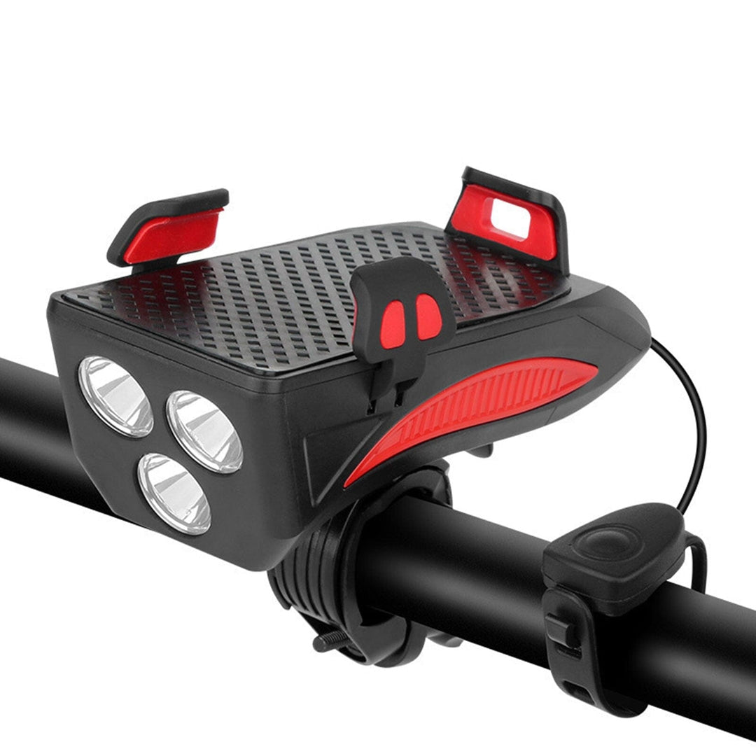 Unisex 4-i-1 Sykkeltilbehör med LED-ljus, Telefonholder, Powerbank