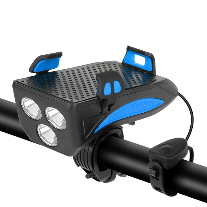 Unisex 4-i-1 Sykkeltilbehör med LED-ljus, Telefonholder, Powerbank