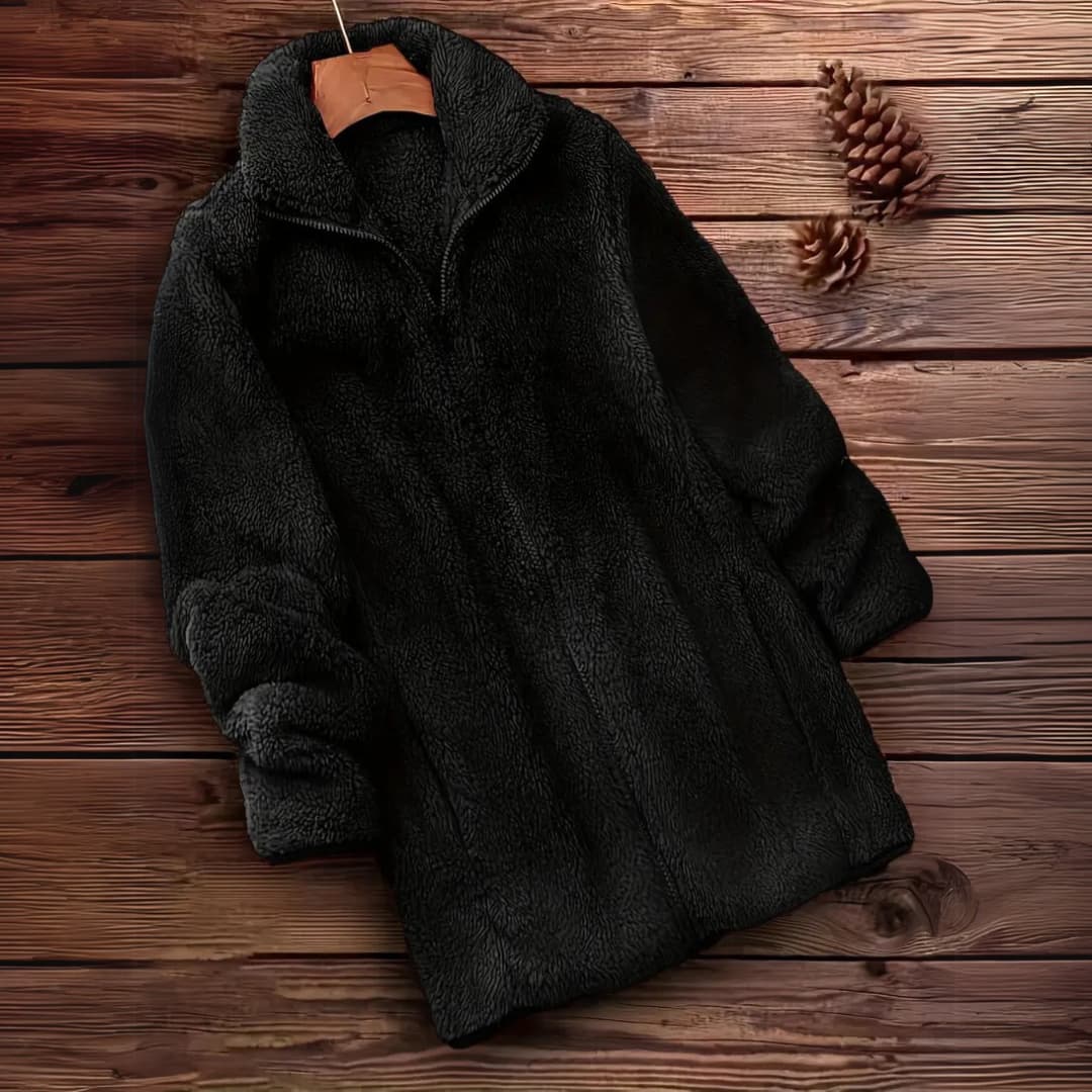 Kvinnens Teddy Zip-Up Tröja Avslappnad Långärmad Vinterjacka