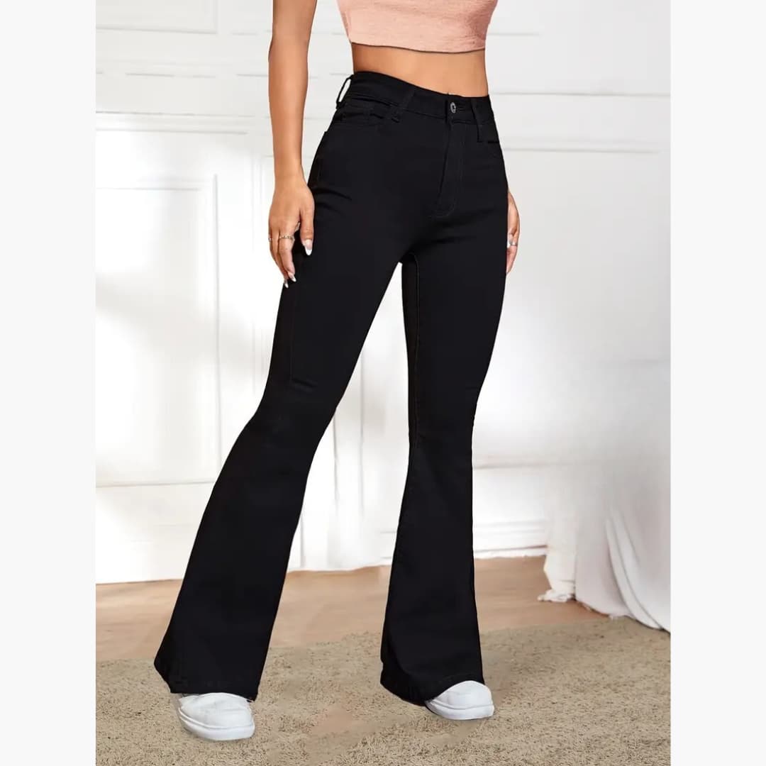 Greta - Varm fleecefôret Flare-jeans till dam