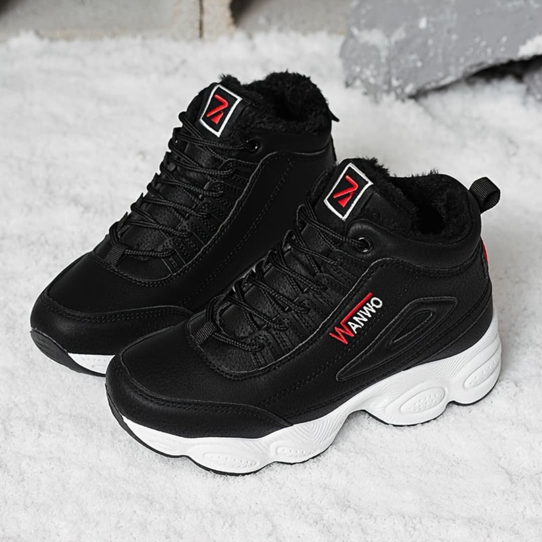 Dam Höga Vinter Sneakers Fôret med Fleece Antiskli