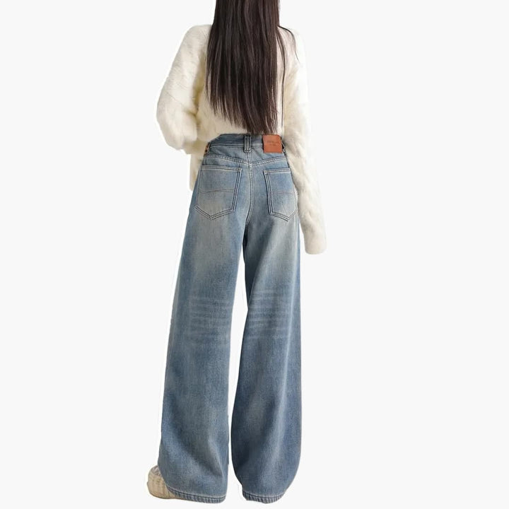 Helena - Snygga jeans med vidde ben och hög rem till dam